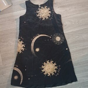 Elegant Black and Gold Sun and Moon Dress